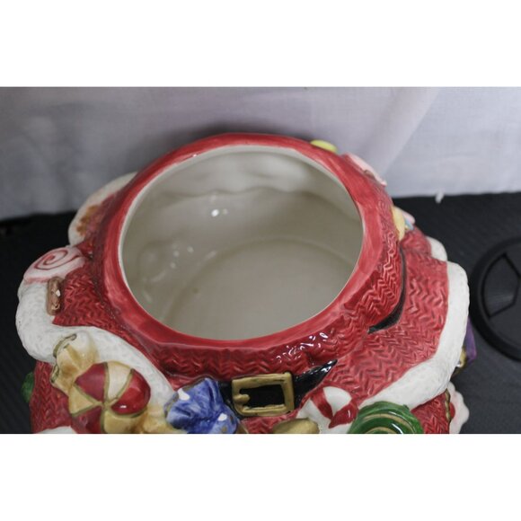Fitz And Floyd 1996 Whimsical Merry And Bright Santa Cookie Jar - Picture 6 of 9